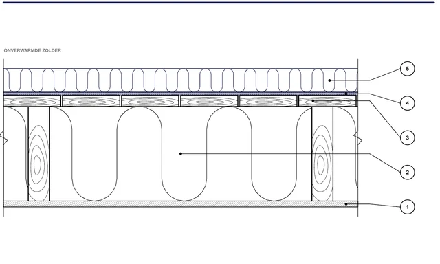 CAD-detail ISO-POD-02: Zoldervloer op houten balken