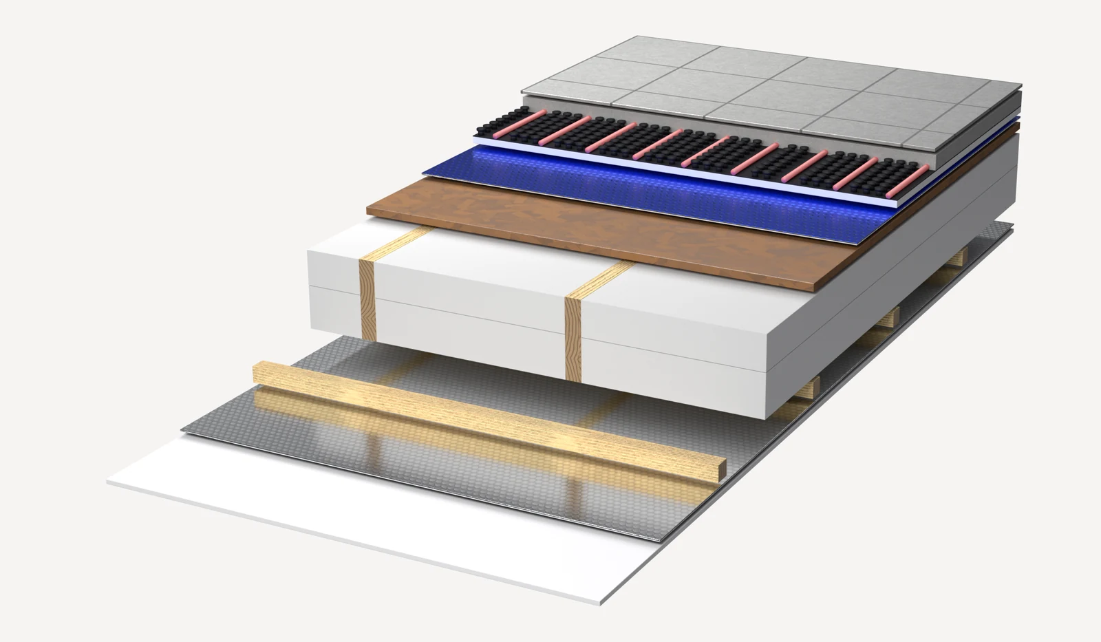 Technische tekening: isolatie van de verdiepingsvloer tussen bouwlagen